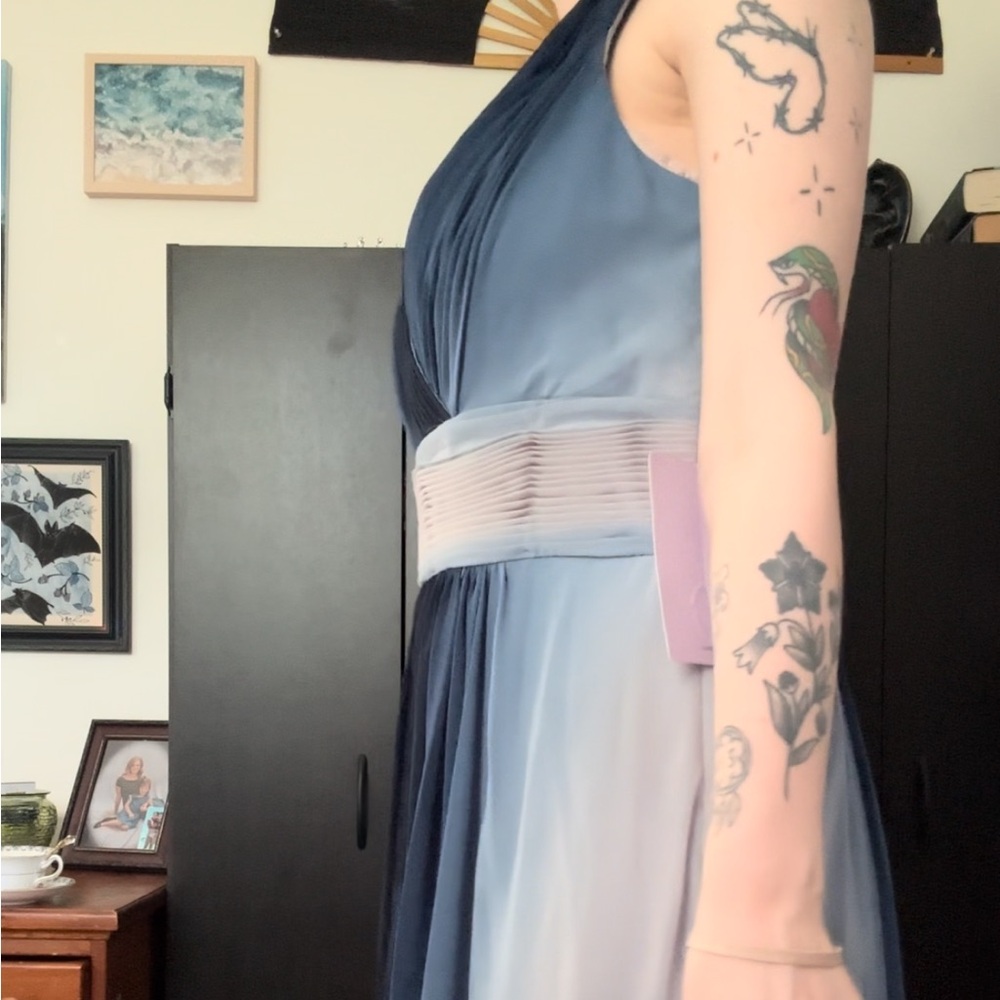JS Collections One Shoulder Blue Ombre Dress